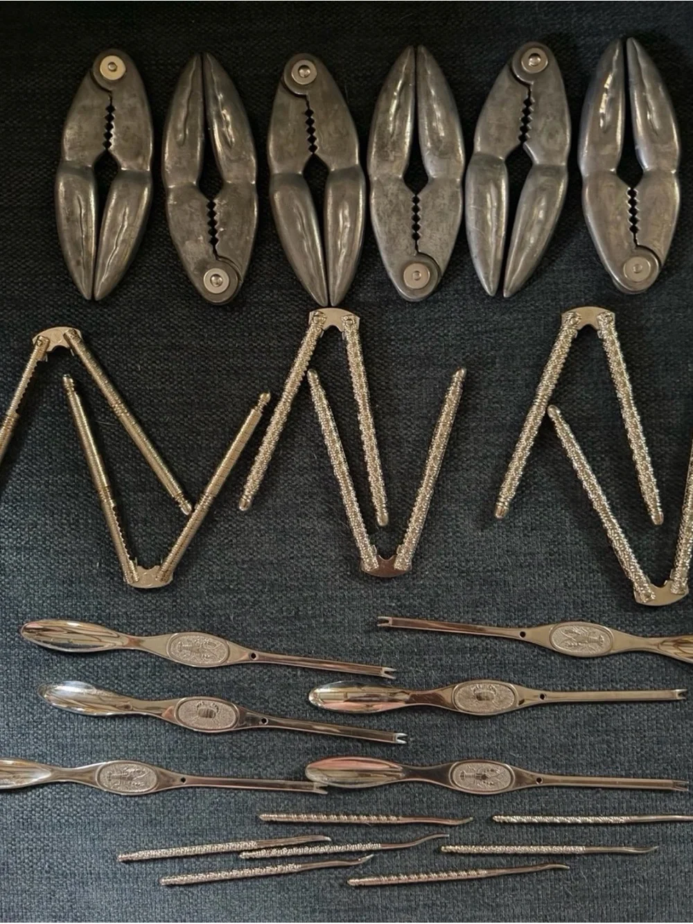Vintage Silver Hair Sectioning and Styling Clips Set